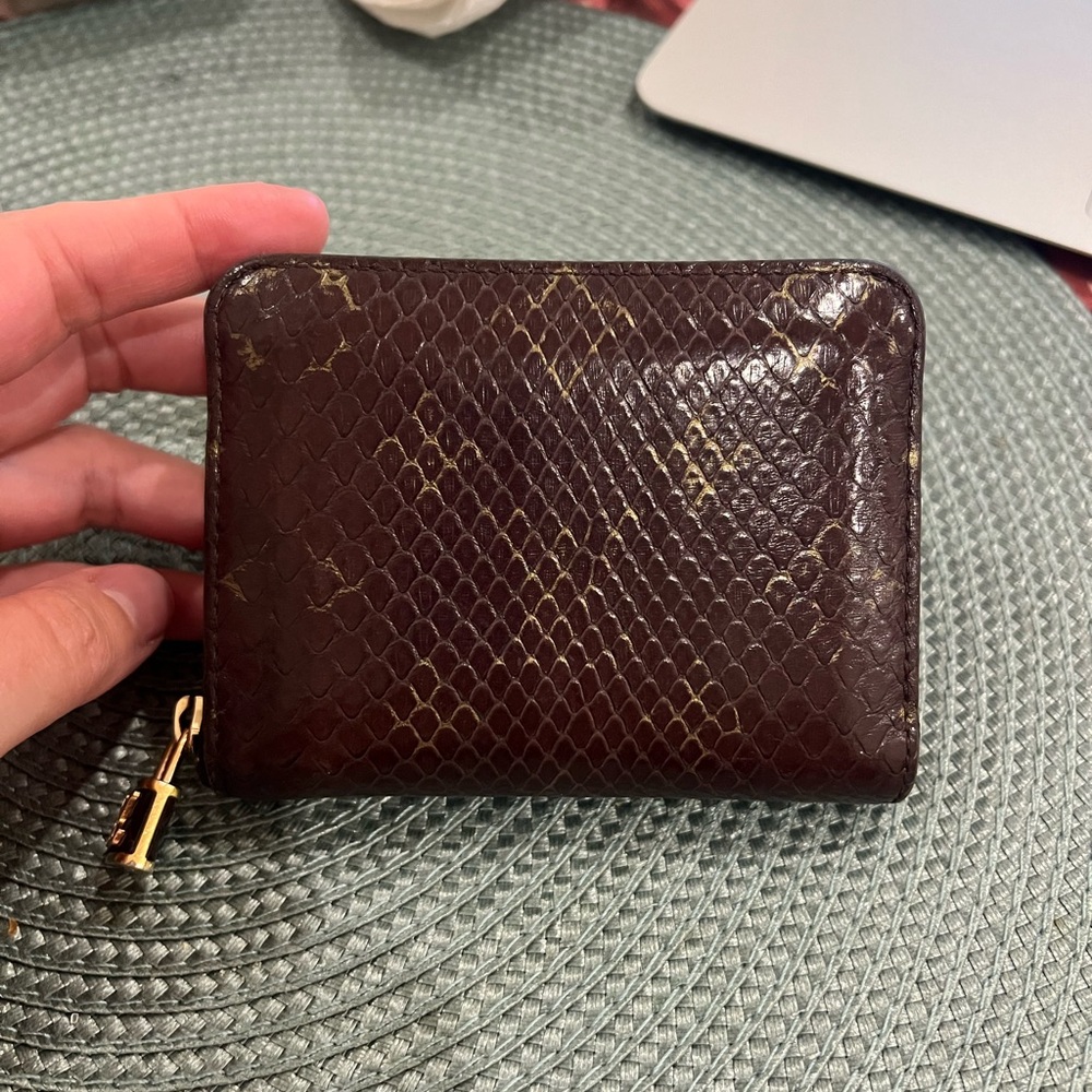 Louis Vuitton Coin Case Zippy Python Brown Card Holder Snake